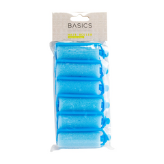 Basics Hair Rollers Foam Blue 6 Piece
