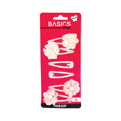 Basics Hair Snap Clips With Decor Iron And Polyester 6pcs