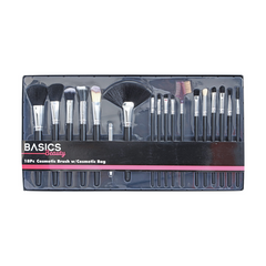 Basics Makeup Brush Set Black Bag & 18pcs