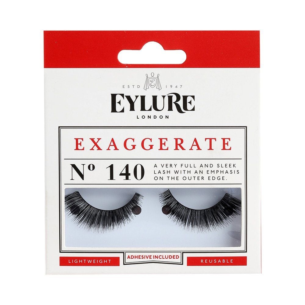 EYLURE Übertrieben No.140 Wimpern - 1 Paar, Voluminös & Lang, Inkl. Kleber, Wiederverwendbar