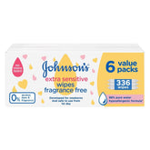 Johnson's Baby Wipes Extra Sensitive 6 Value Pack 366 Wipes
