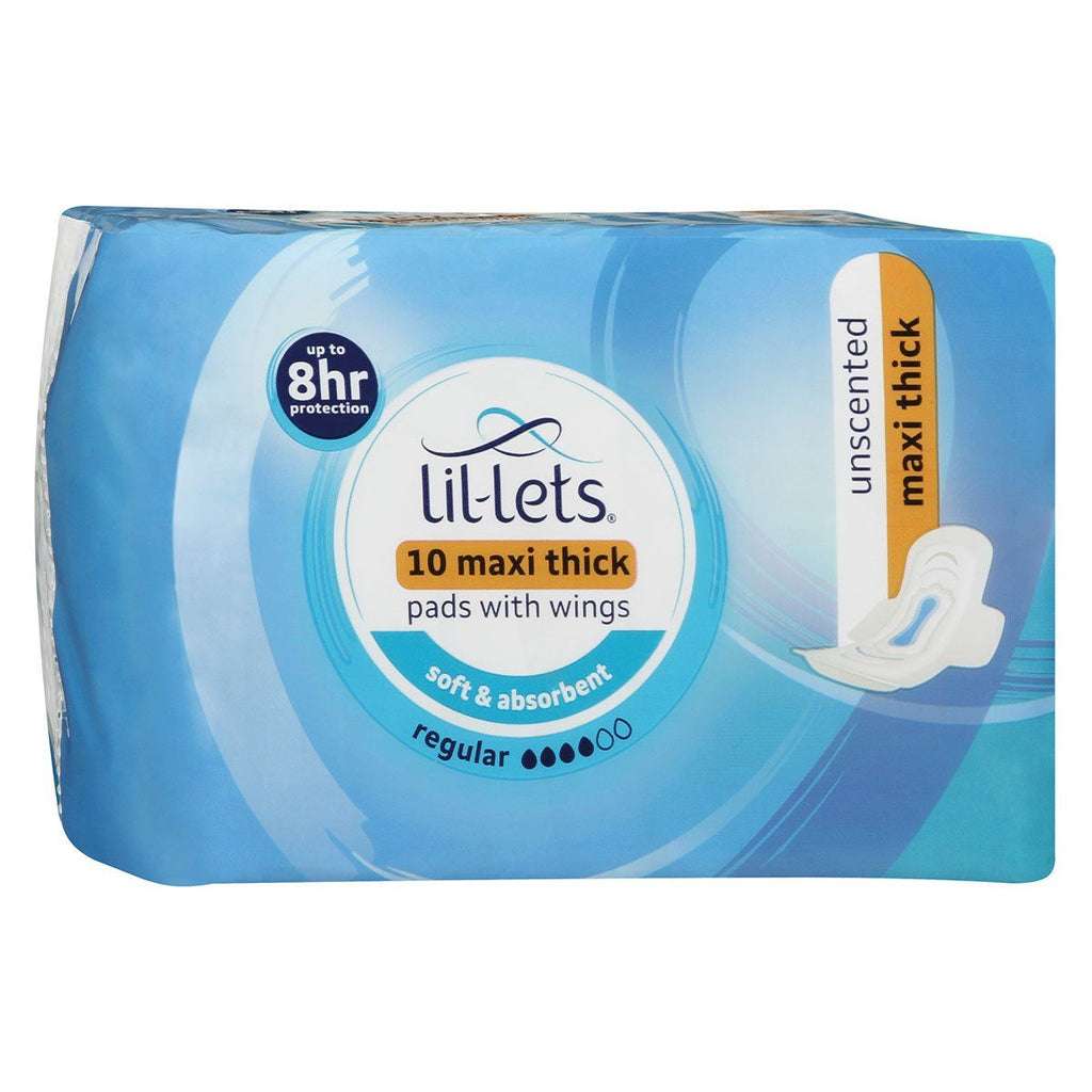 Lil-lets Maxi Cotton Pads Regular 10's Unscented