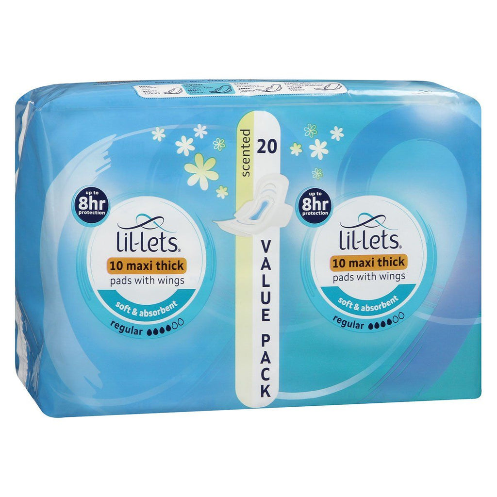 Lil-lets Maxi Cotton Pads Regular 20's Scented