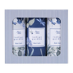 Natures Edition Indigo Garden Bath Set Containing Bath Crystals 140g X 3