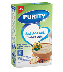 Purity Jungle Baby Instant Oats Apple & Cinnamon Flavour (milk) 6+ Mos. 500 Grm
