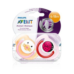 Avent Soother 6-18m Animal Bpa Free Twin