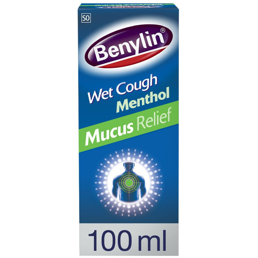 Benylin, Wet Cough Syrup, Mucus Relief, Menthol Flavor, 100ml
