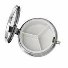 Medic Pill Box Round With Mirror White