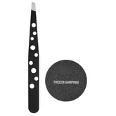 QVS Slant Tip Tweezer & Sharpener