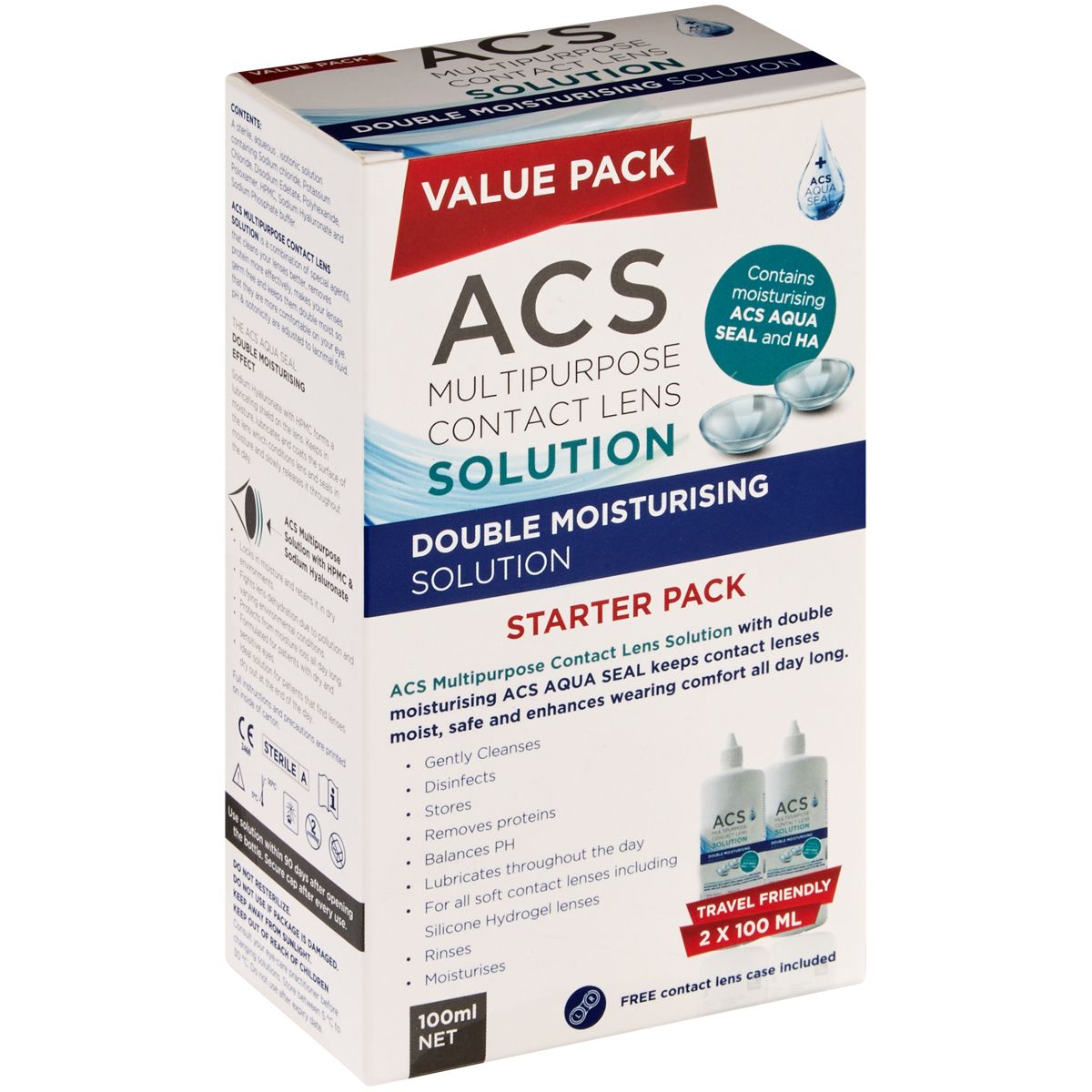 Acs Multipurpose Contact Lens Solution Starter 2x100ml