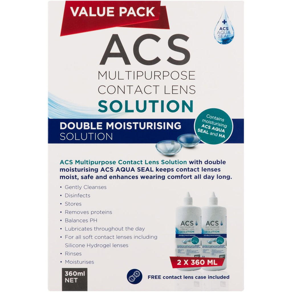 Acs Multipurpose Contact Lens Solution Value Pack 2x360ml