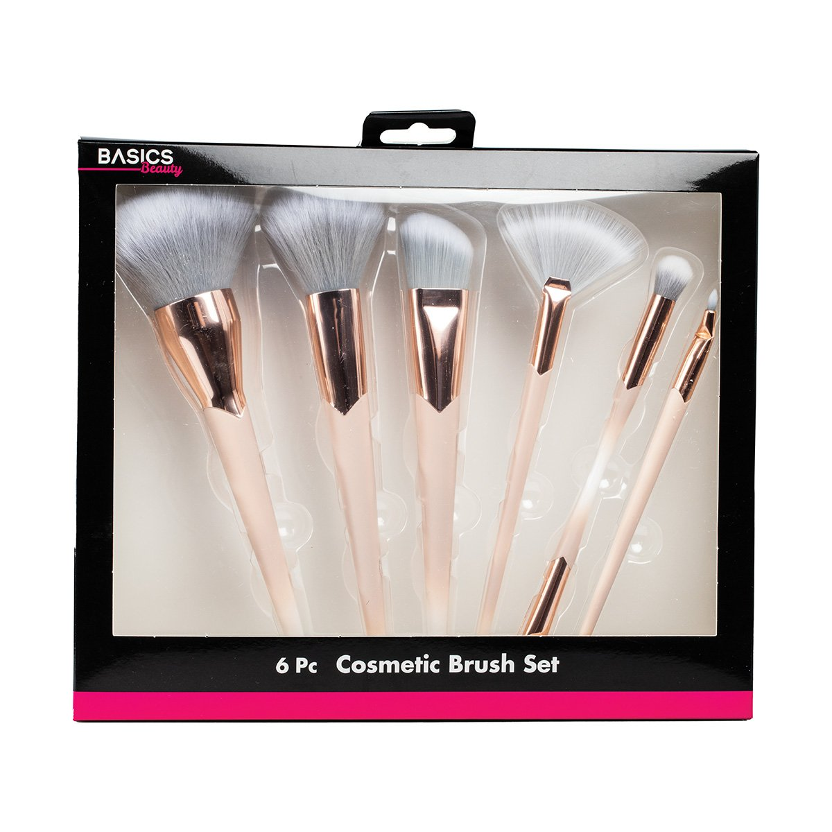 Basics Makeup Brush Set Baby Pink 6 Piece