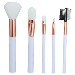 Basics Makeup Brush Set Bag & White Handle 6pcs