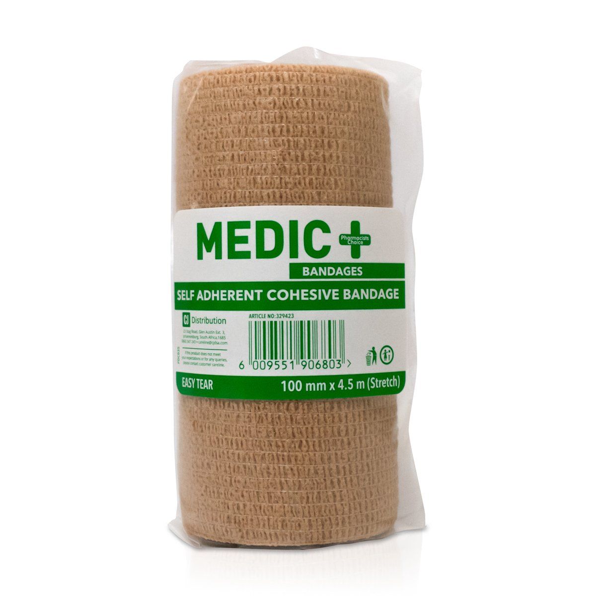 Cohesive Bandage 100mm X 4.5 Stretch Beige