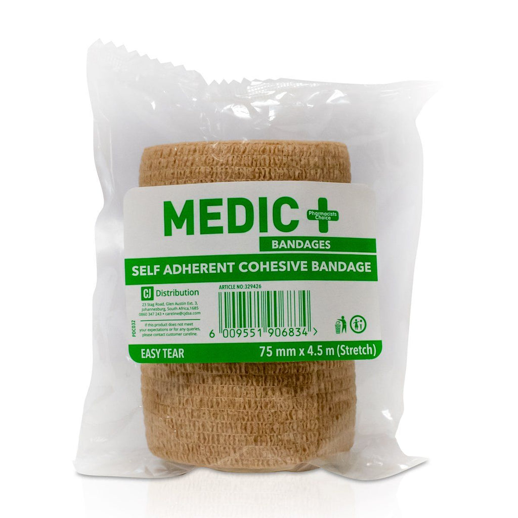 Cohesive Bandage 75mm X 4.5m Stretch Beige