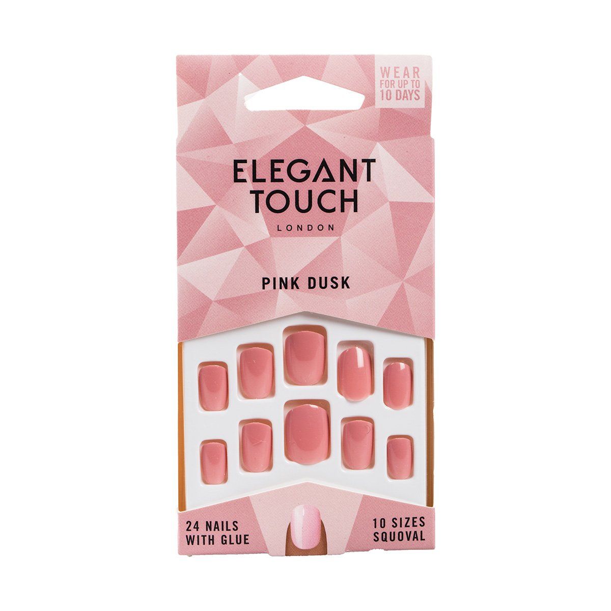 Elegant Touch False Nails Short Natural Frnch Pink