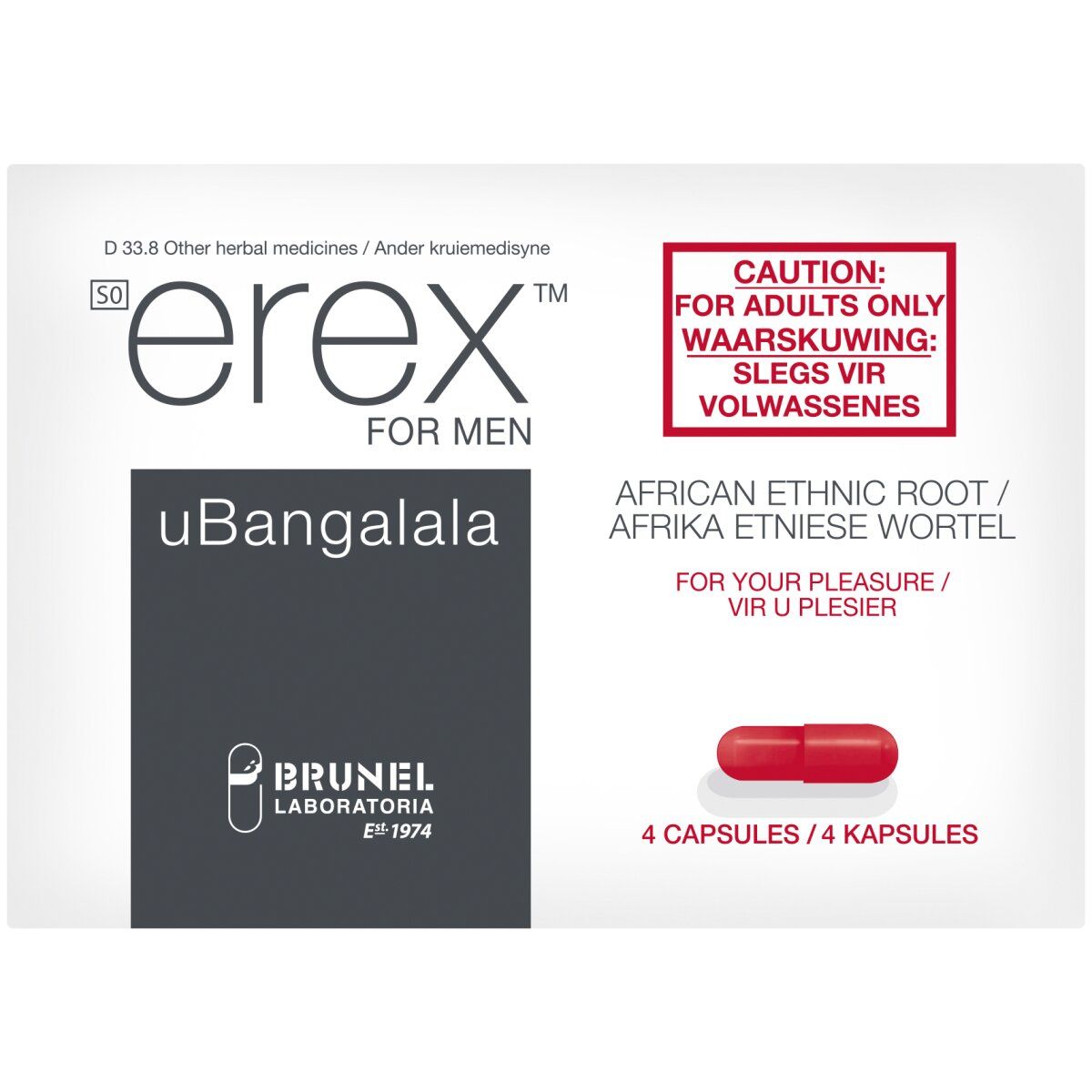 Erex Ubangalala 4 Capsules – ZimSeller Pharmacy