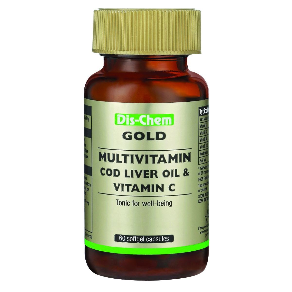 Gold Multivit Cod + Vit C 60 Caps