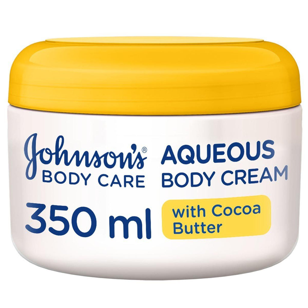 Johnson's Aqueous Body Cream Body Care 24 Hour Moisture Cocoa Butter And Vit E 350ml