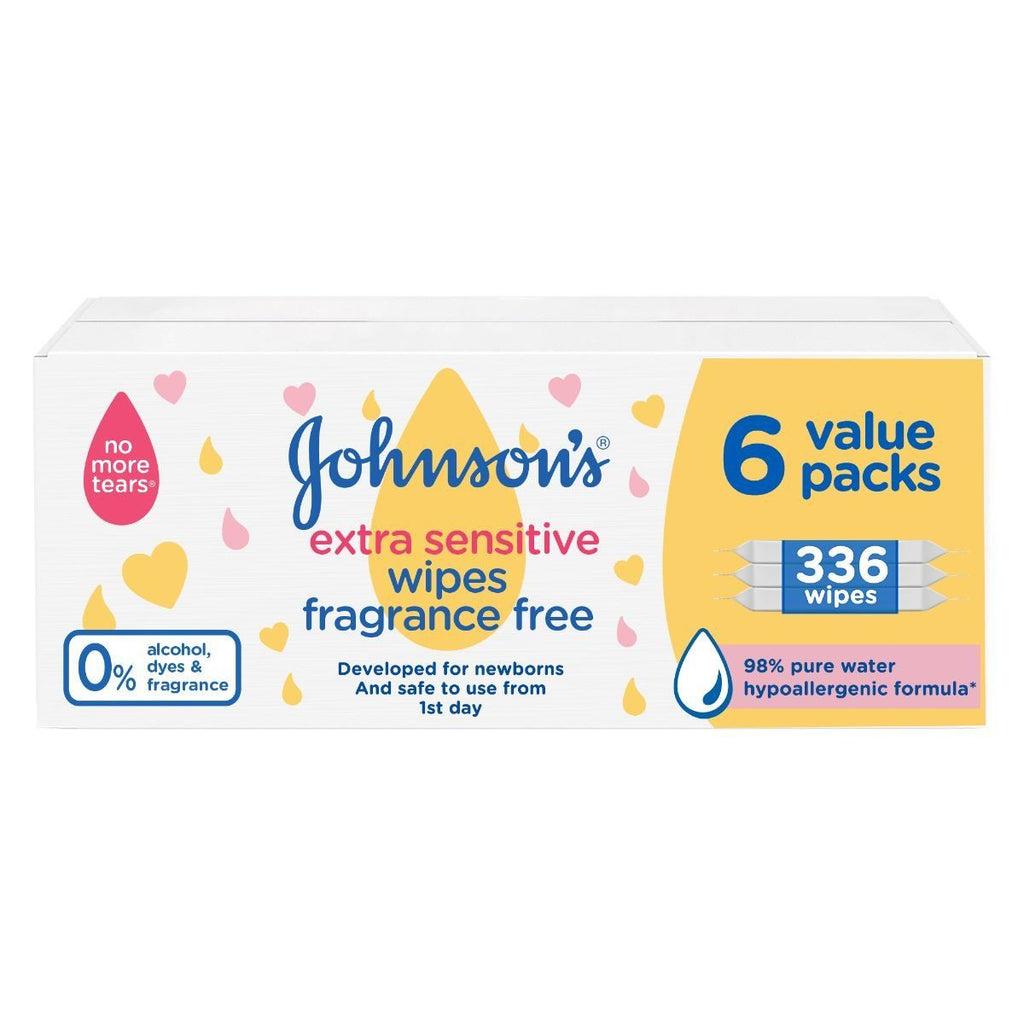 Johnson's Baby Wipes Extra Sensitive 6 Value Pack 366 Wipes