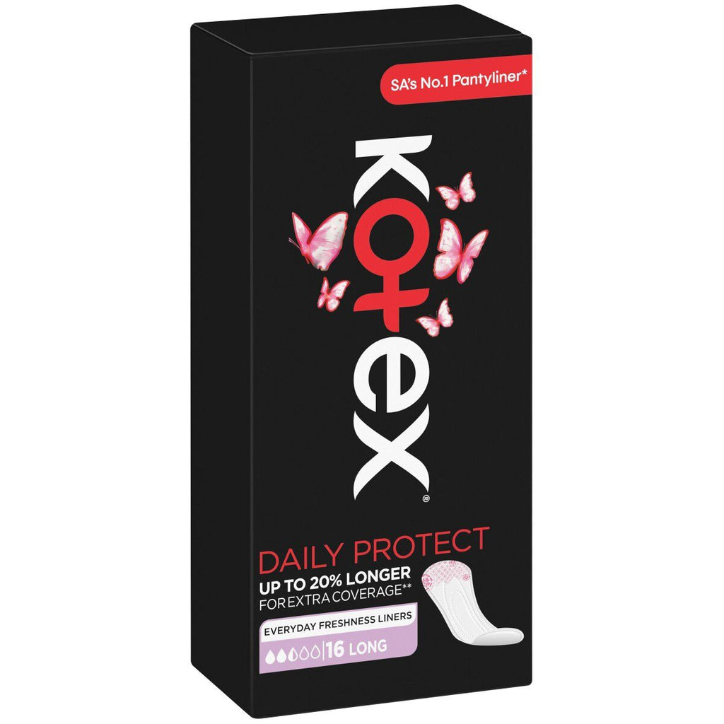 Kotex Long Pantyliners Unscented 16s