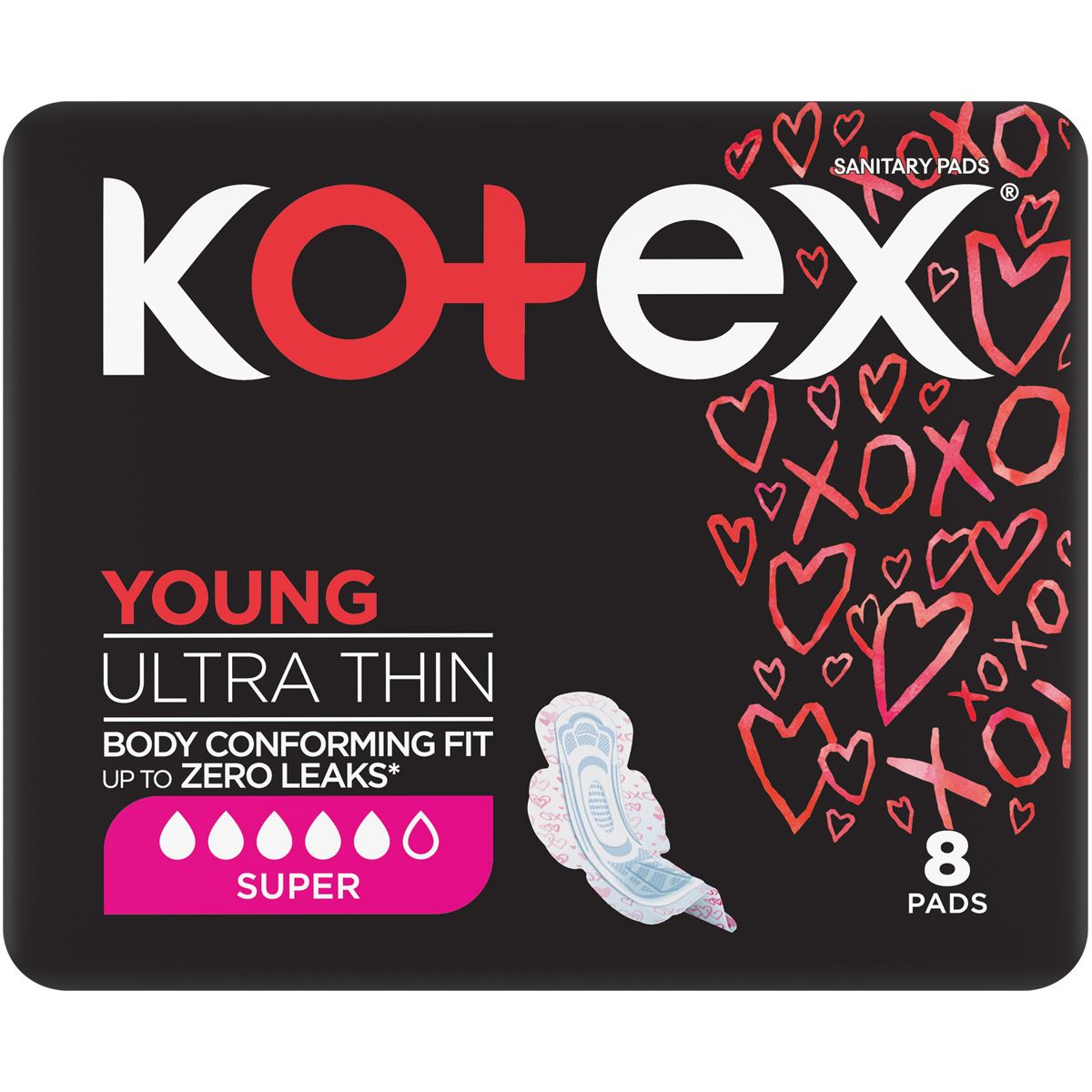 Kotex Young Ultra Thin Pads Super+wing 8's