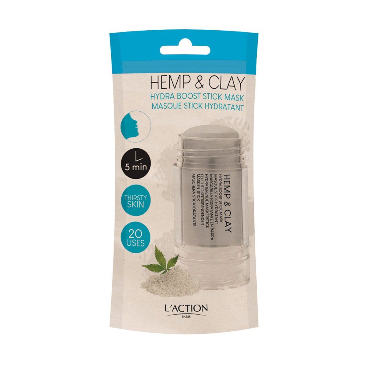 L'action Paris Hemp And Clay Hydra Boost Stick Mask 30g