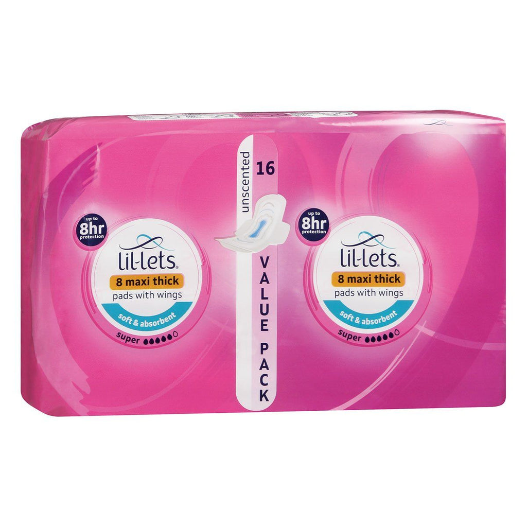 Lil-lets Maxi Cotton Pads Super 16's Unscented