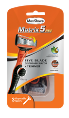 Max-shave Men 5blade Disposable Razor 3 Piece