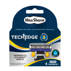 Max-shave Tech Edge Mens 3 Blade Refills 4's