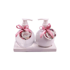 Natures Edition French Blossom Hand Wash 240ml, Hand Lotion 240ml And Ceramic Tray