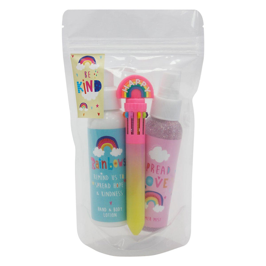 Natures Edition Rainbow Promises Happiness Set With Shimmer Mist 100ml Lotion 100ml Plus An Interchangeable Pen