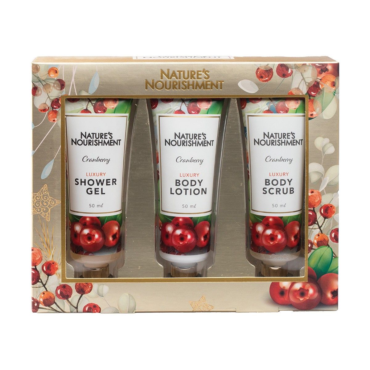 Natures Nourishment Bath Gift Set Cranberry 3pcs 50ml
