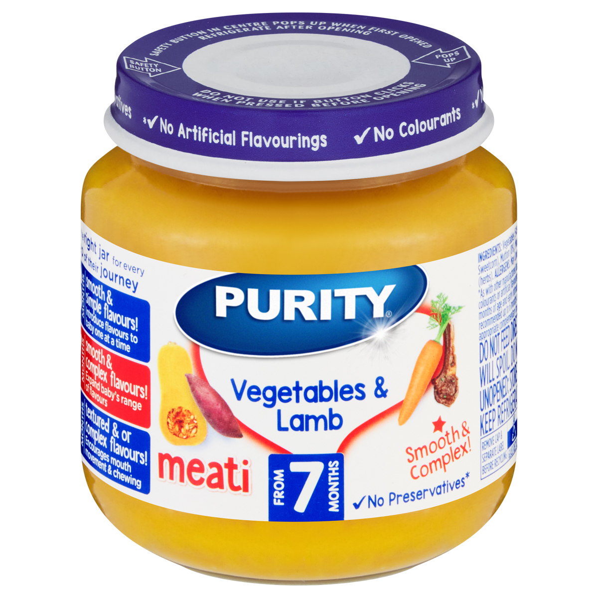 Purity 7 Months Vegetables & Lamb 125ml