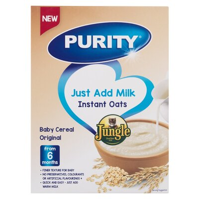 Purity Jungle Baby Instant Oats Original (milk) 6+ Mos. 500 Grm