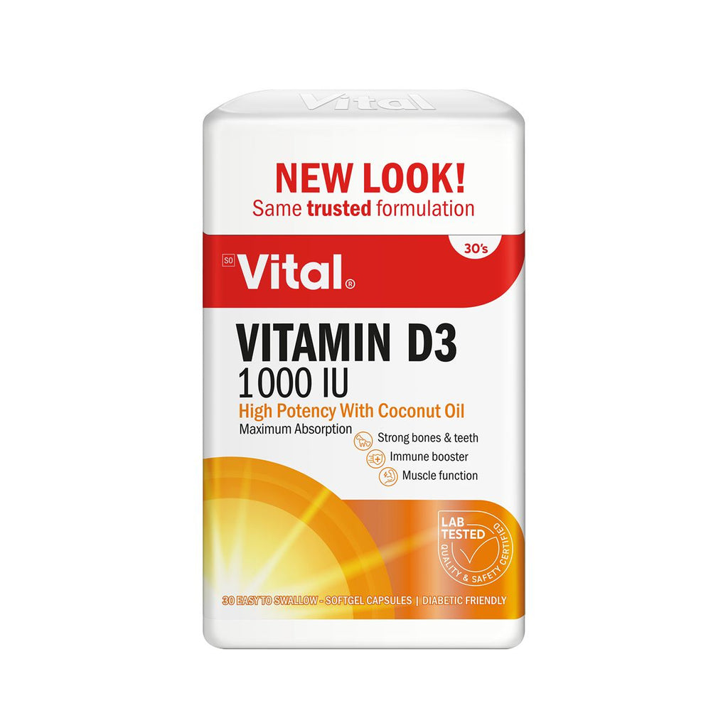 Vital Vit D 3 And Coconut Oil 1000iu 30s