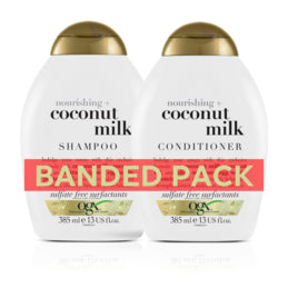 OGX Nourishing + Coconut Milk Shampoo + Conditioner Banded Pack