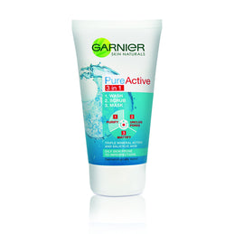 Garnier Skin Naturals Pure Active 3-in-1 Wash, Scrub & Mask