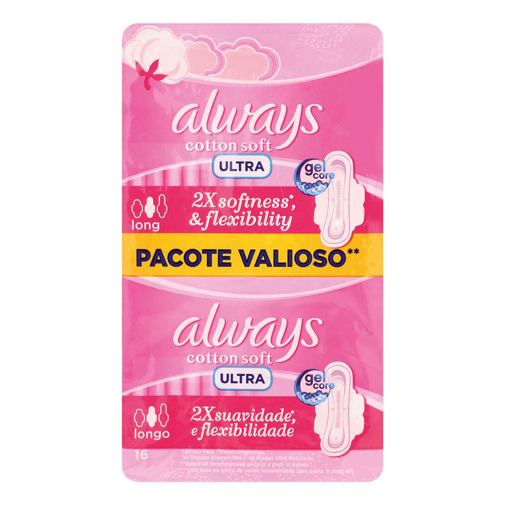 Always Ultra Sensitive Long Plus Duo 16's