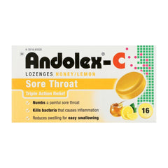 Andolex C Lozenges 16's Honeylemon