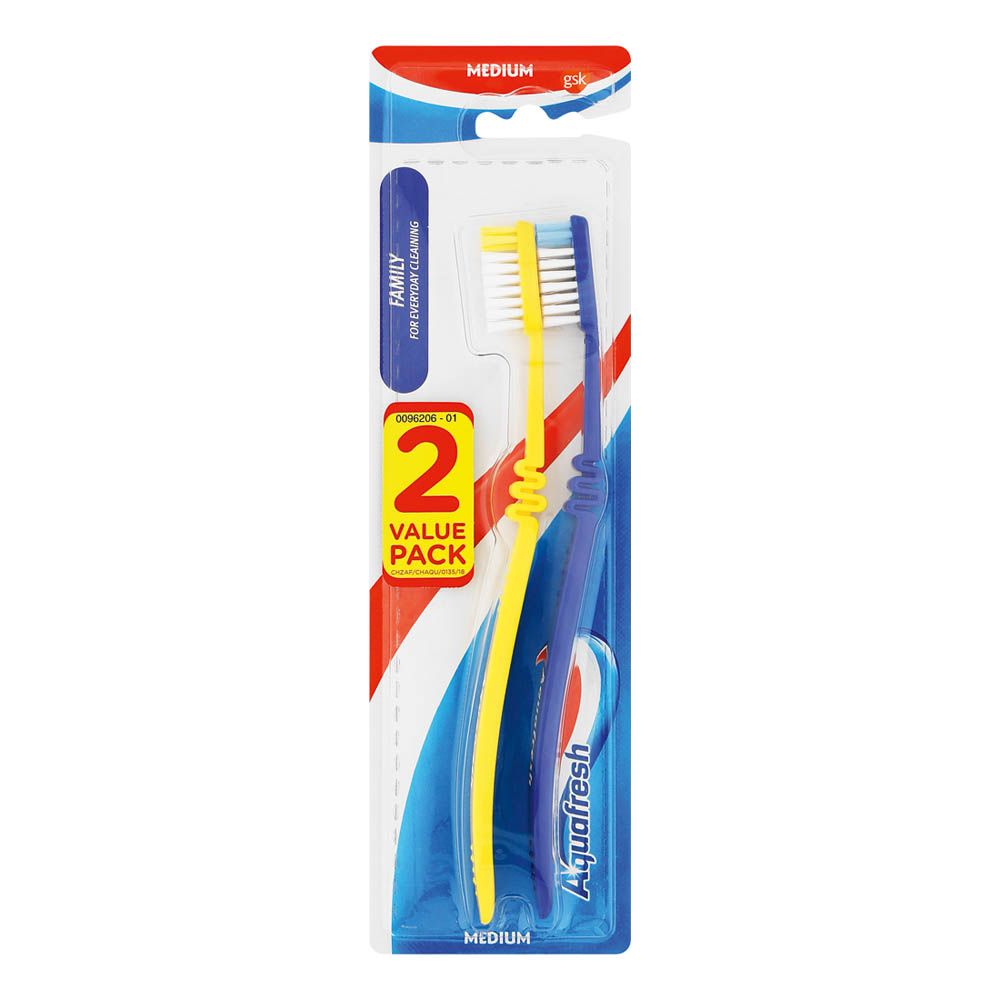 Aquafresh Toothbrush Twin Pack Family Universal