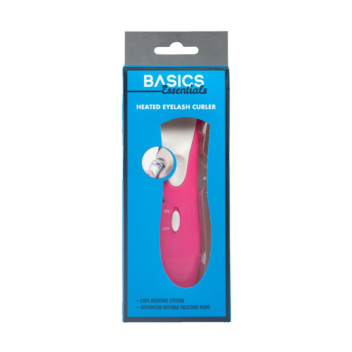 Basics Eyelash Curler Heated White And Pink