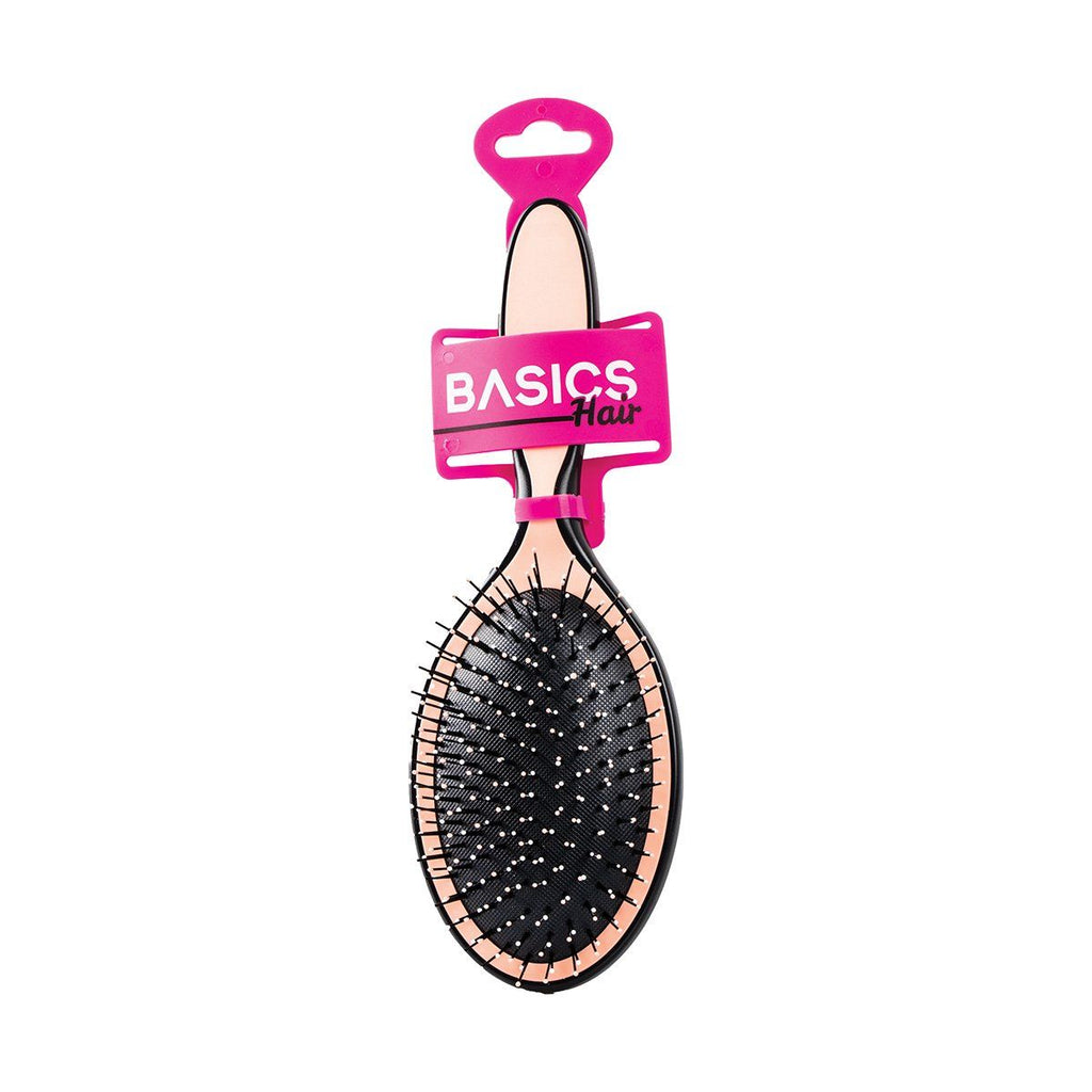 Basics Hair Brush Oval Black & Peach 23x8x4.6cm