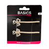 Basics Hair Clips Iron & Glass Flower Gold 2pcs