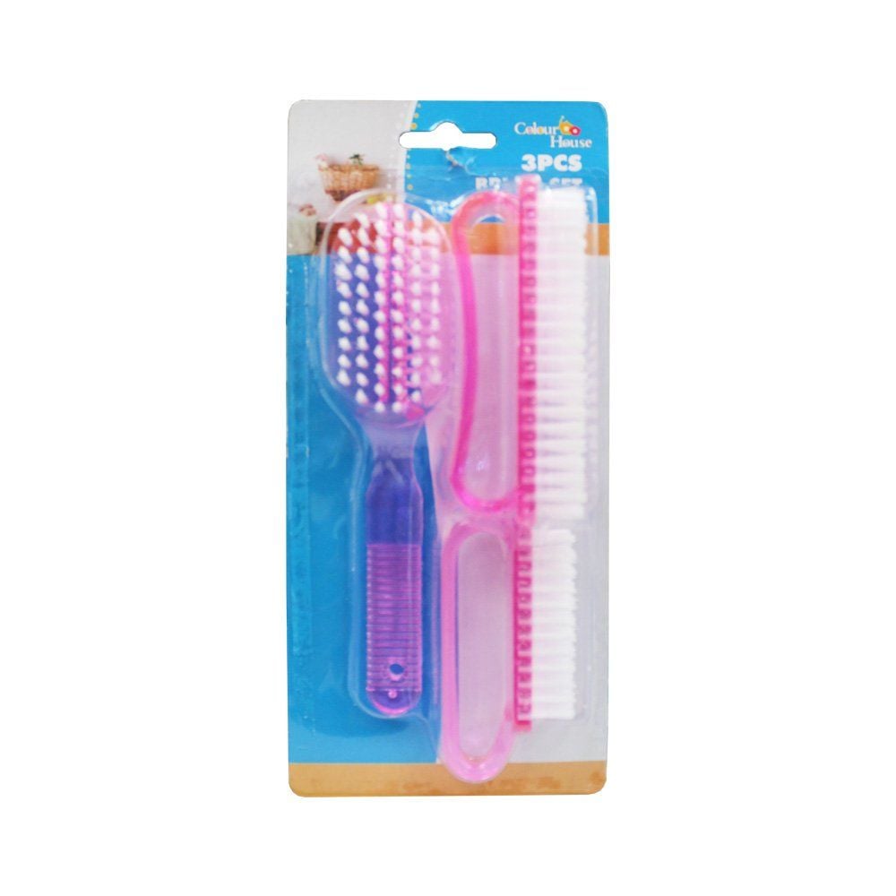 Basics Nail Brush Set Pink 3pcs