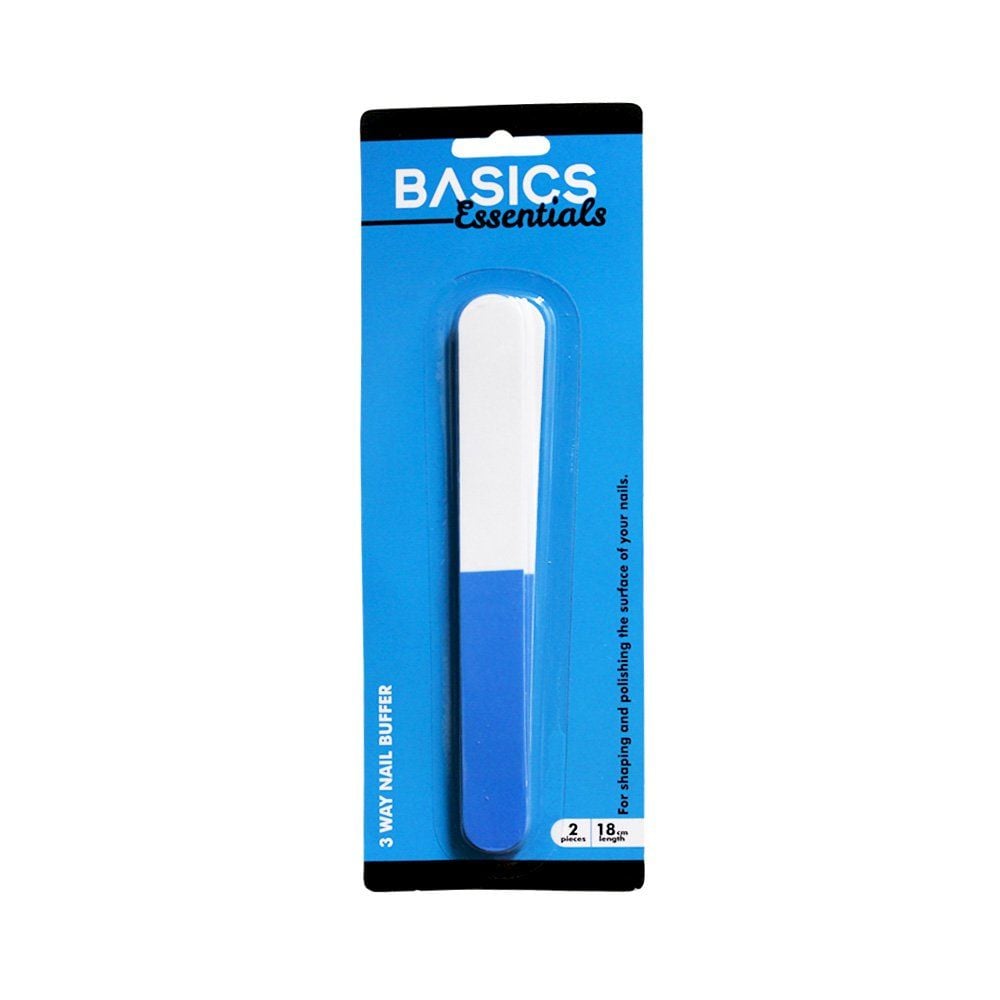 Basics Toe Nail Buffer 3 Way Blue