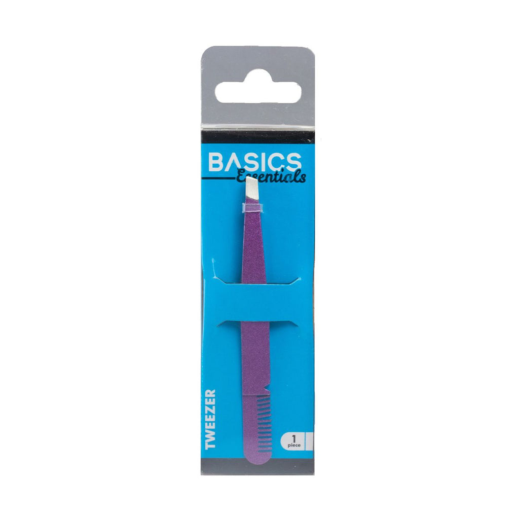 Basics Tweezer With Comb Stainless Steel Purple