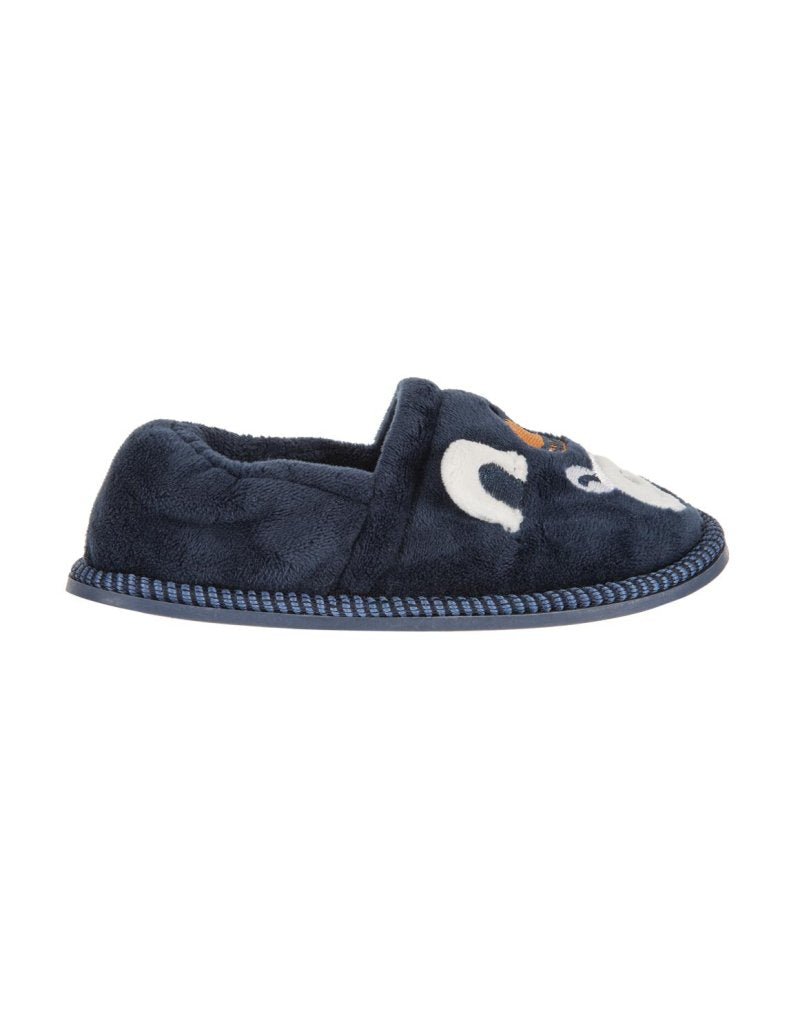 Bear Embroidery Stokie Slippers Navy (Size 4-13) Younger Boy