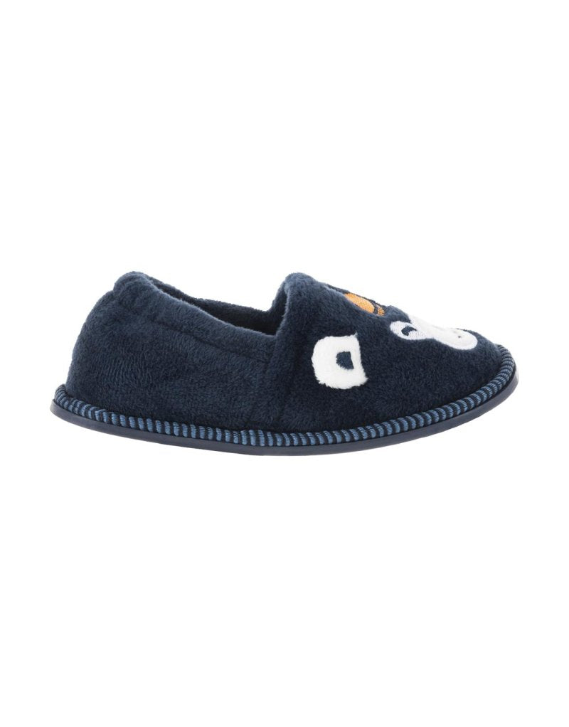 Bear Embroidery Stokie Slippers Navy (Size 4-13) Younger Boy