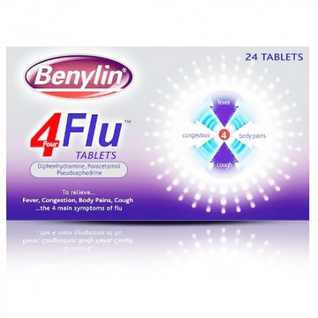 Benylin 4 Flu Tablets 24s